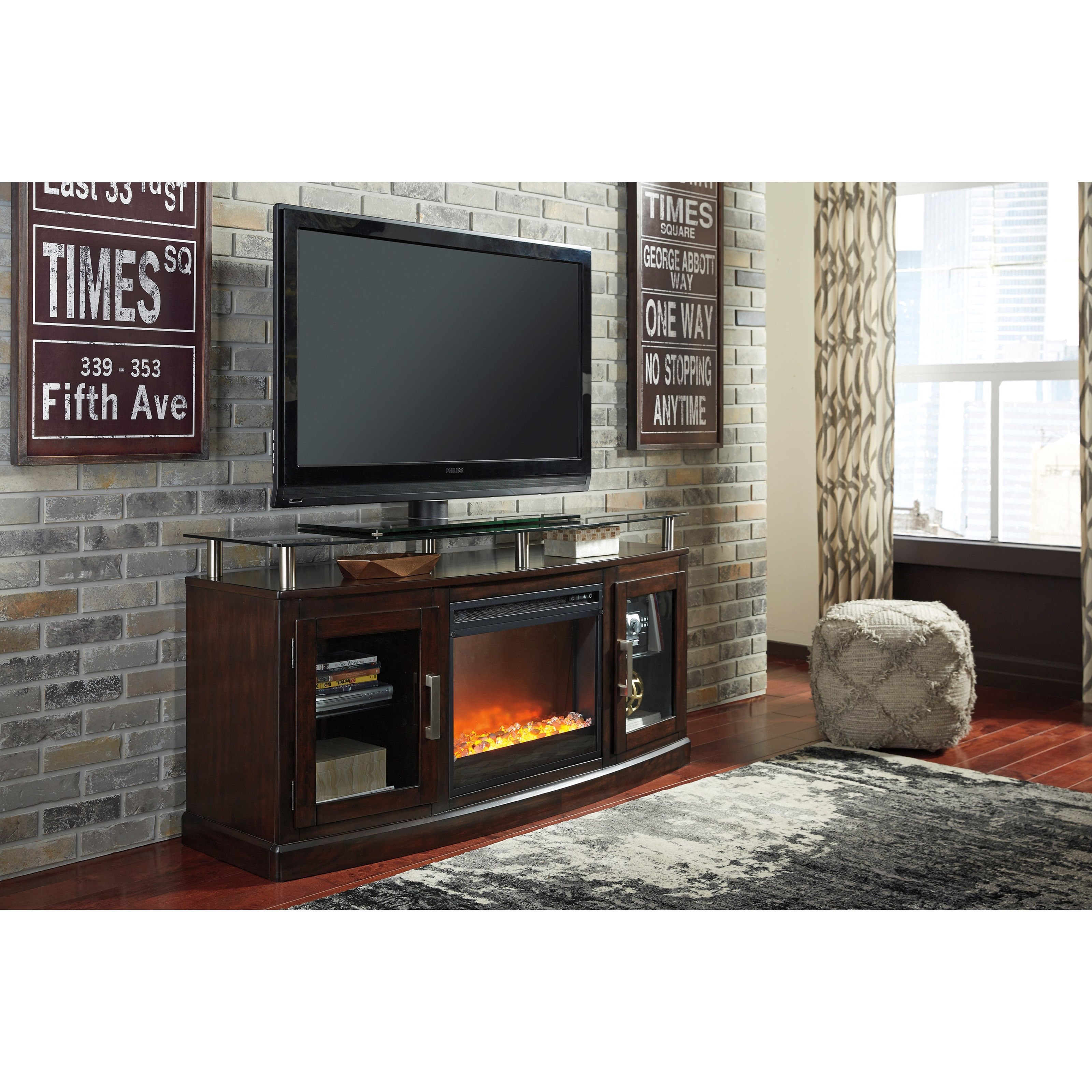 Ashley Signature Design Chanceen Tv Stand With Fireplace Insert