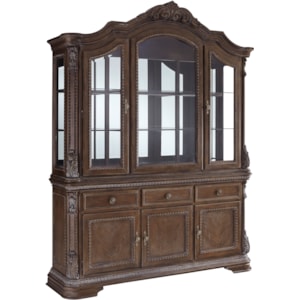 Signature Design By Ashley Charmond Traditional China Cabinet With Built In Lighting Furniture And Appliancemart China Cabinets