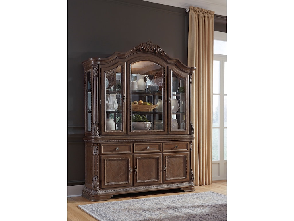 Signature Design By Ashley Charmond Traditional China Cabinet With