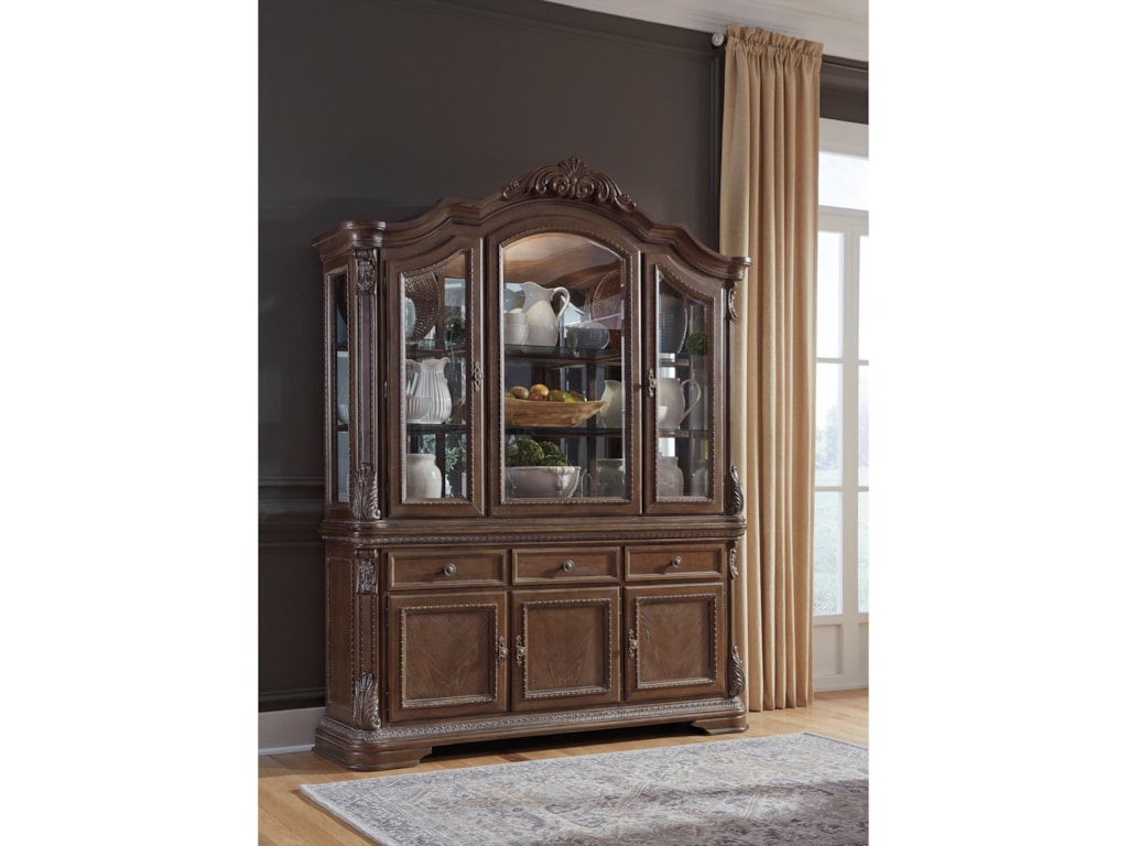 Signature Design By Ashley Charmond Traditional China Cabinet With