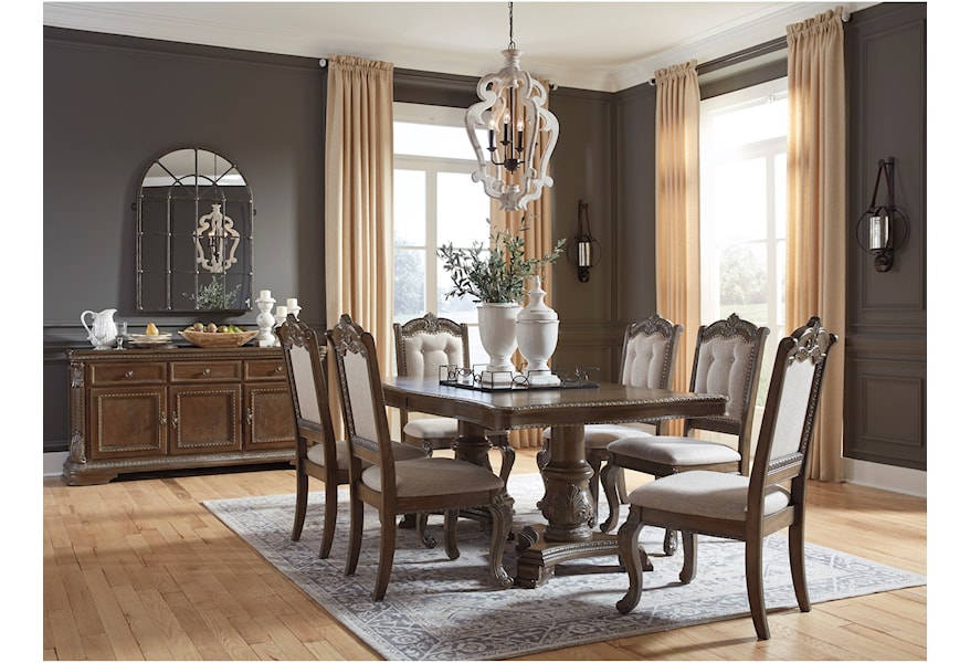 Signature Design By Ashley Charmond D803 80 Traditional Dining Room Buffet With Ornate Details Furniture And Appliancemart Buffets