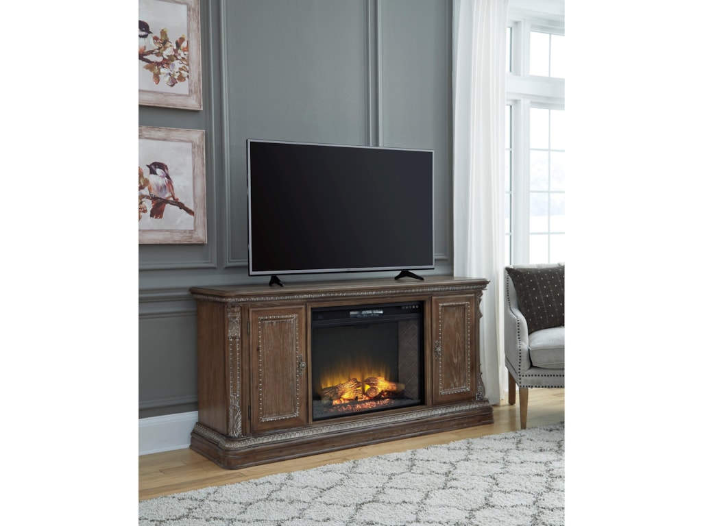 Signature Design by Ashley CharmondExtra Large TV Stand with Fireplace Insert