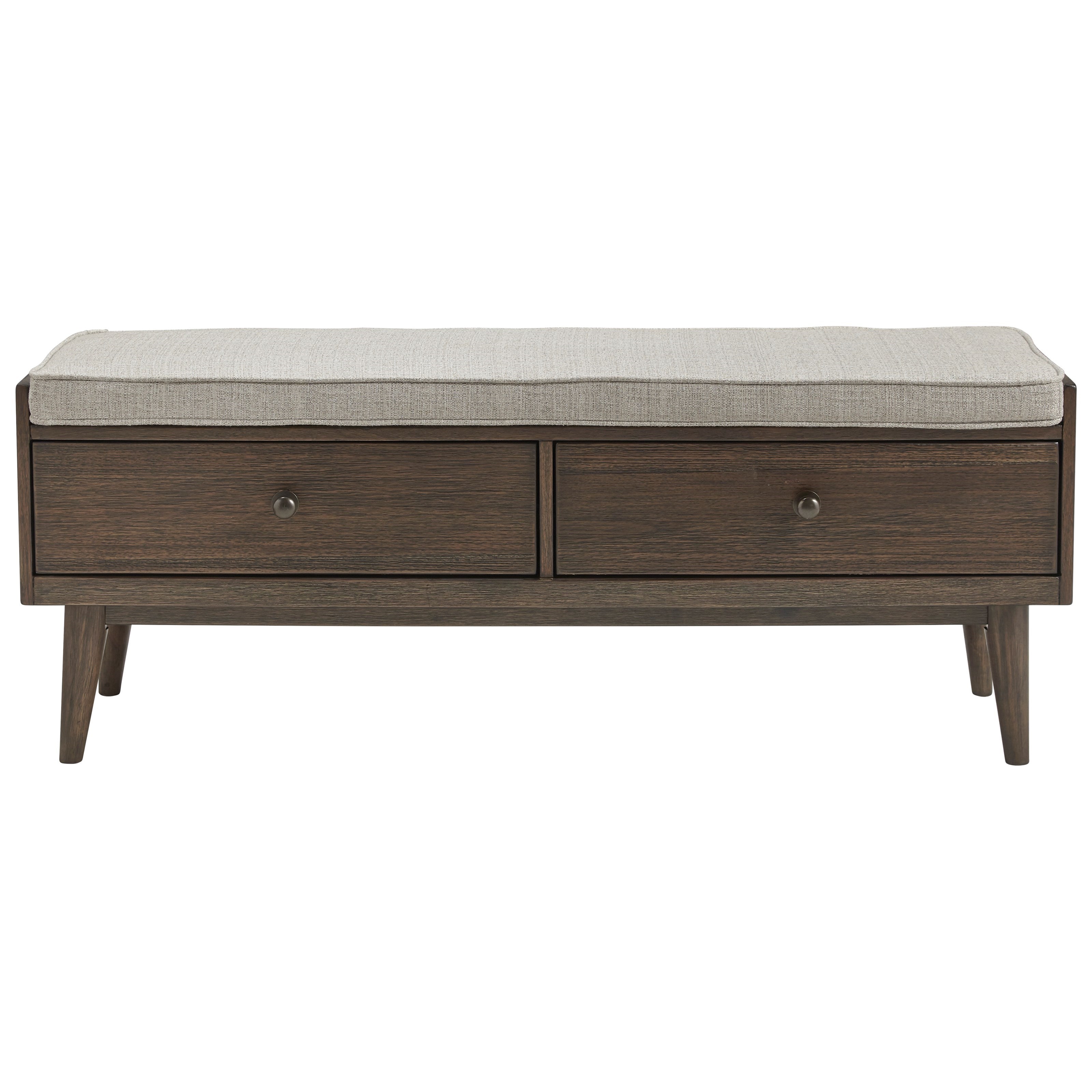 Signature Design By Ashley Chetfield Storage Bench With 2 Drawers And Reversible Seat Cushion Vandrie Home Furnishings Upholstered Benches