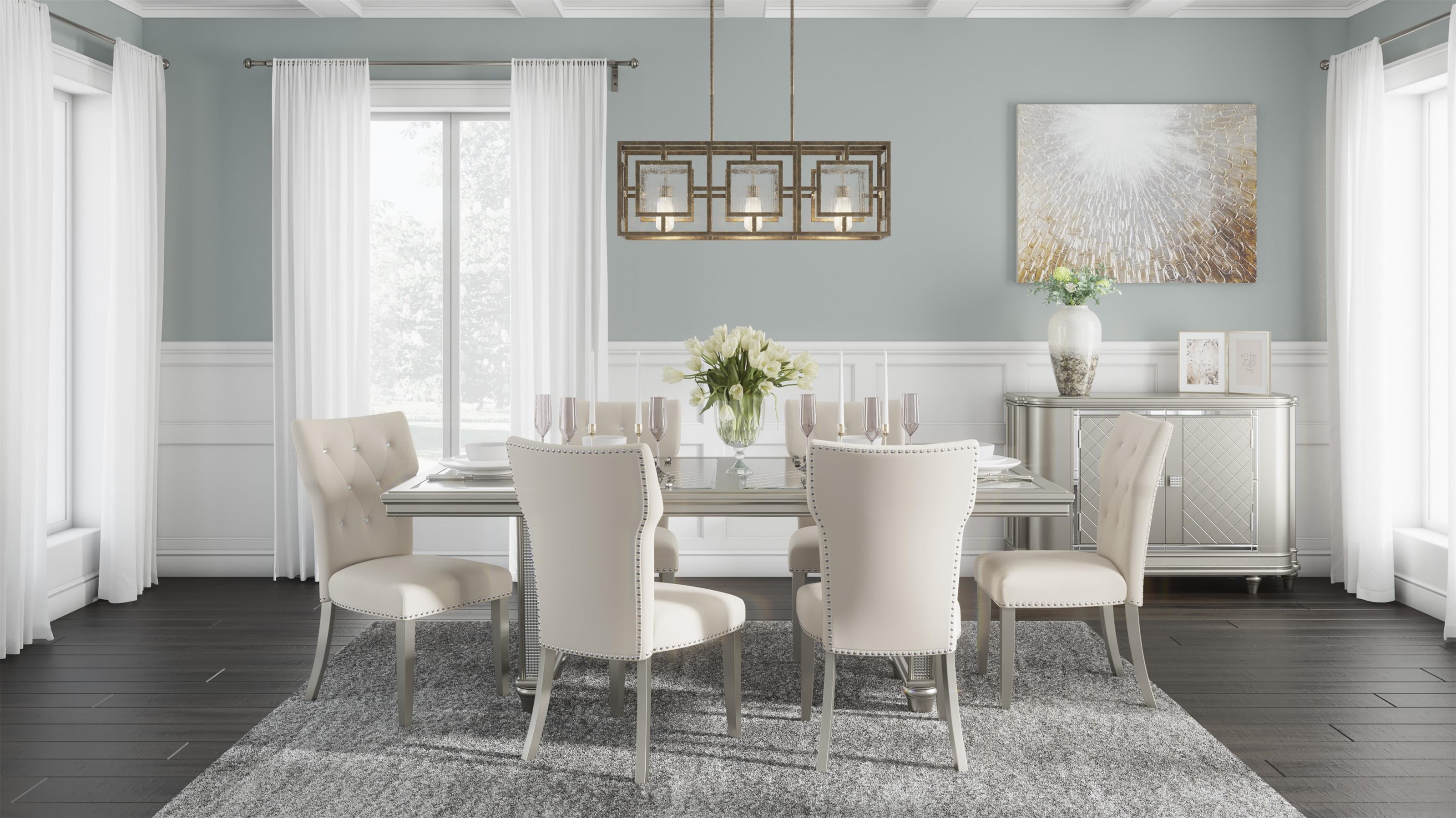 Signature Design By Ashley Chevanna 491374446 8 Piece Dining Room Set Sam Levitz Furniture Dining 7 Or More Piece Sets