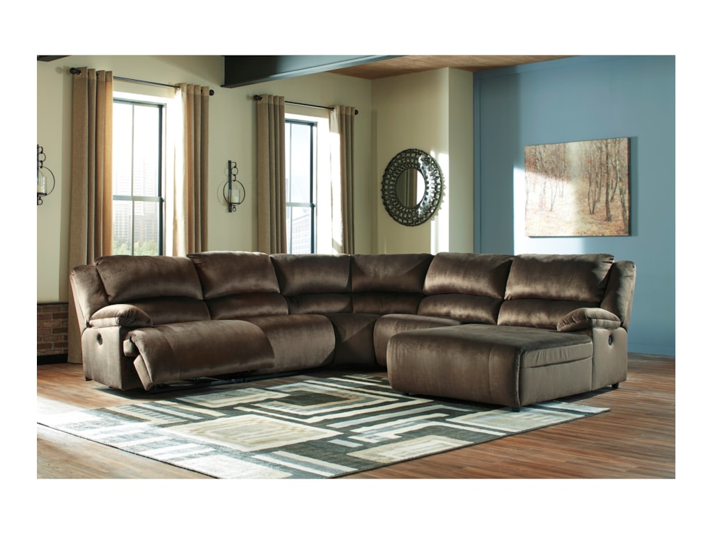 Trendz CullenReclining Sectional with Pressback Chaise
