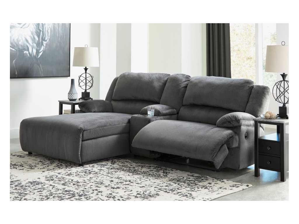 Vendor 3 Clonmel Reclining Sectional W Chaise Console Becker Reclining Sectional W Chaise Console