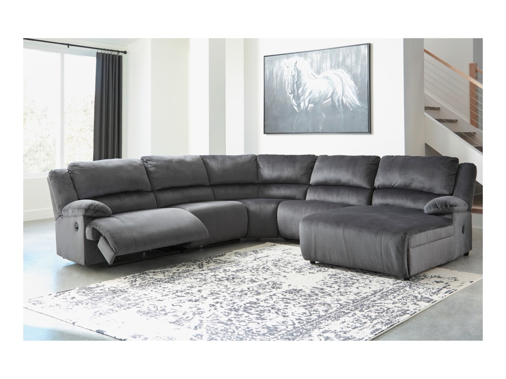 Signature Design by Ashley ClonmelReclining Sectional with Pressback Chaise