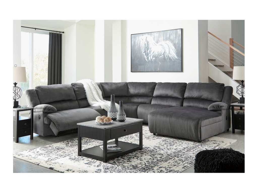 Signature Design by Ashley ClonmelReclining Sectional with Pressback Chaise