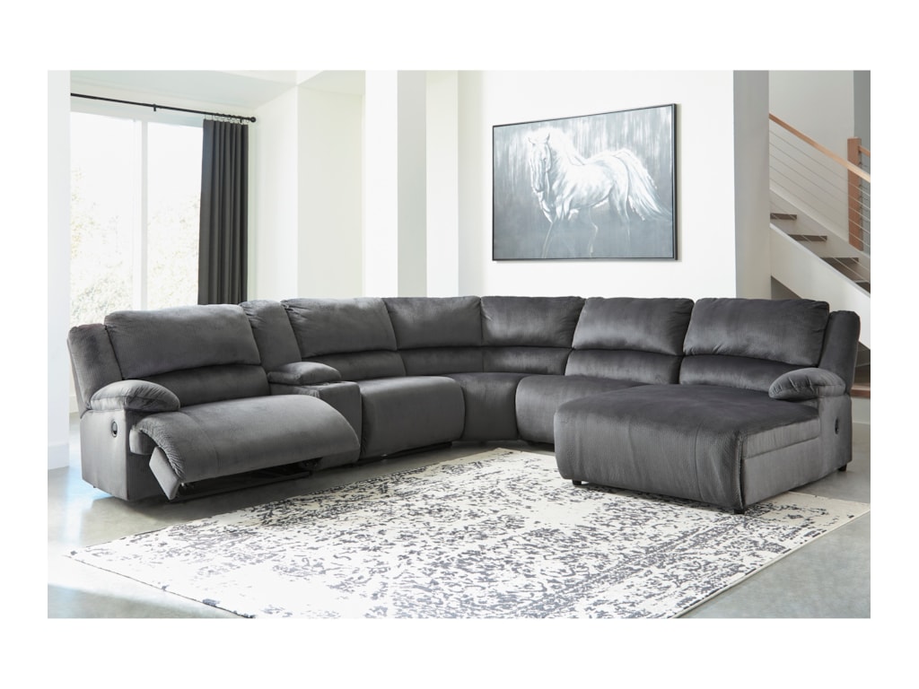 Signature Design by Ashley ClonmelPower Recl.Sectional with Chaise & Console