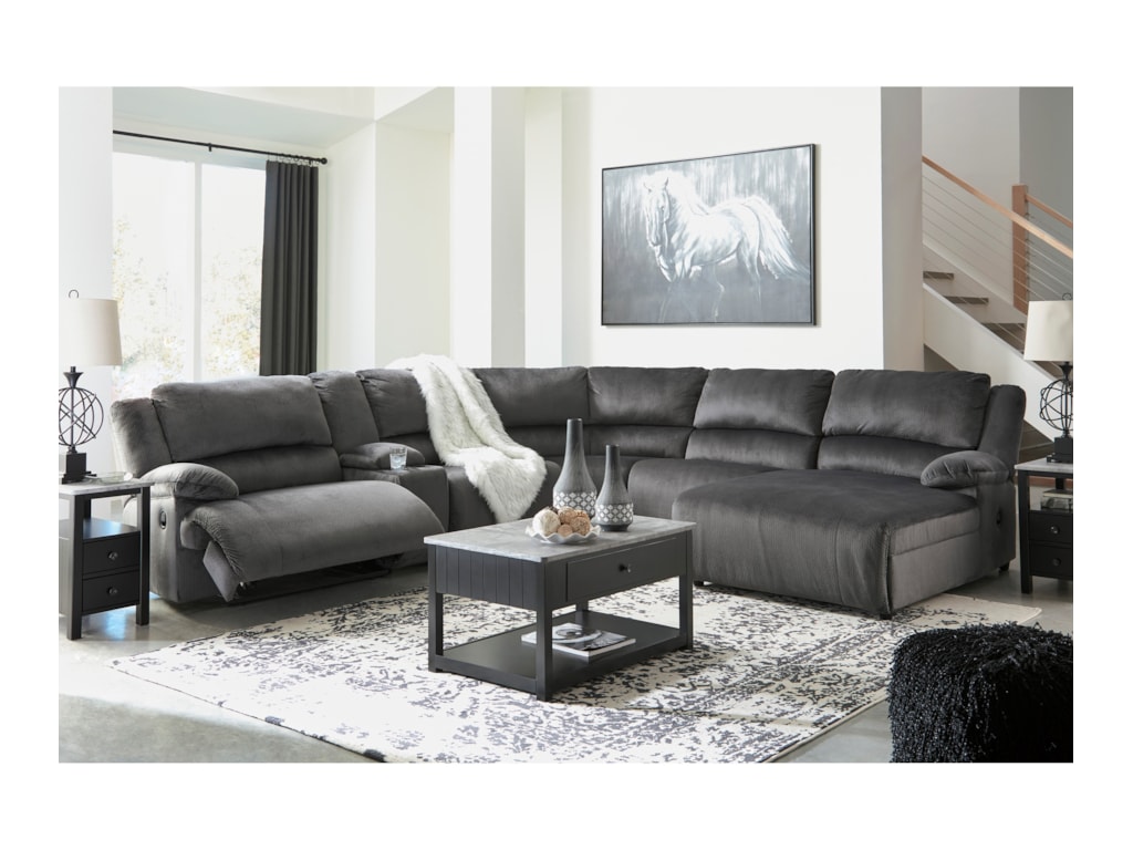 Signature Design by Ashley ClonmelPower Recl.Sectional with Chaise & Console