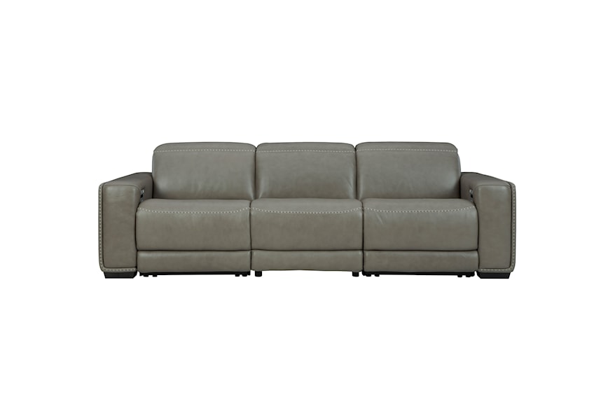 metal mimic Prosper Signature Design by Ashley Correze Contemporary Leather Match Power  Reclining Sofa with Power Headrests | Royal Furniture | Reclining Sofas