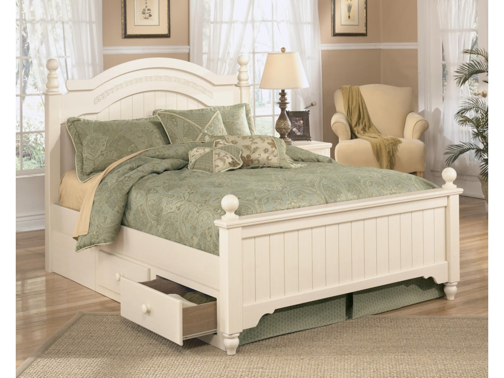 Signature Design by Ashley Cottage RetreatFull Poster Bed with Underbed Storage