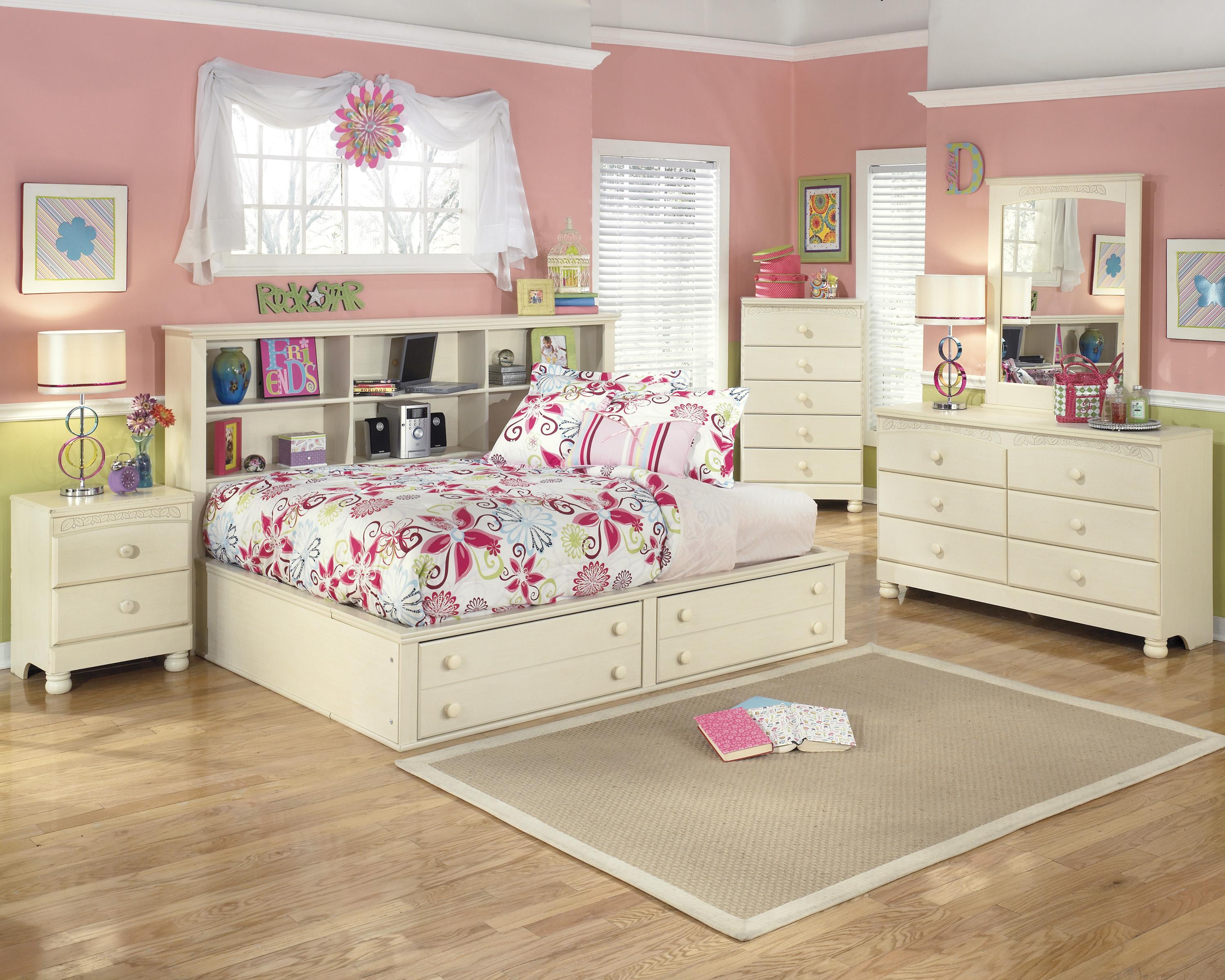 Signature Design By Ashley Cottage Retreat Full Bookcase Bed With Footboard Storage Find Your Furniture Bookcase Bed
