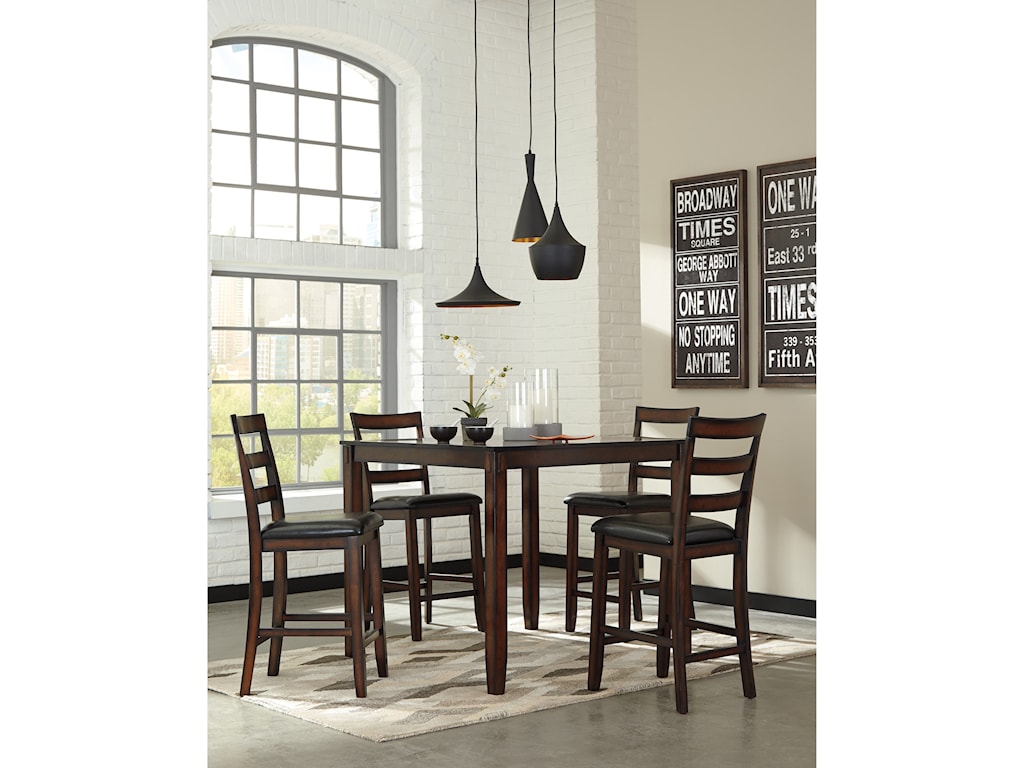coviar brown dining room counter table sets