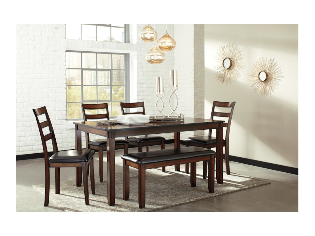 Signature Design by Ashley Coviar D385-325 Burnished Brown 6-Piece ... Signature Design by Ashley Coviar D385-325 Burnished Brown 6-Piece ...