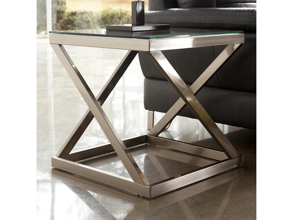Signature Design By Ashley Coylin Brushed Metal Square End Table