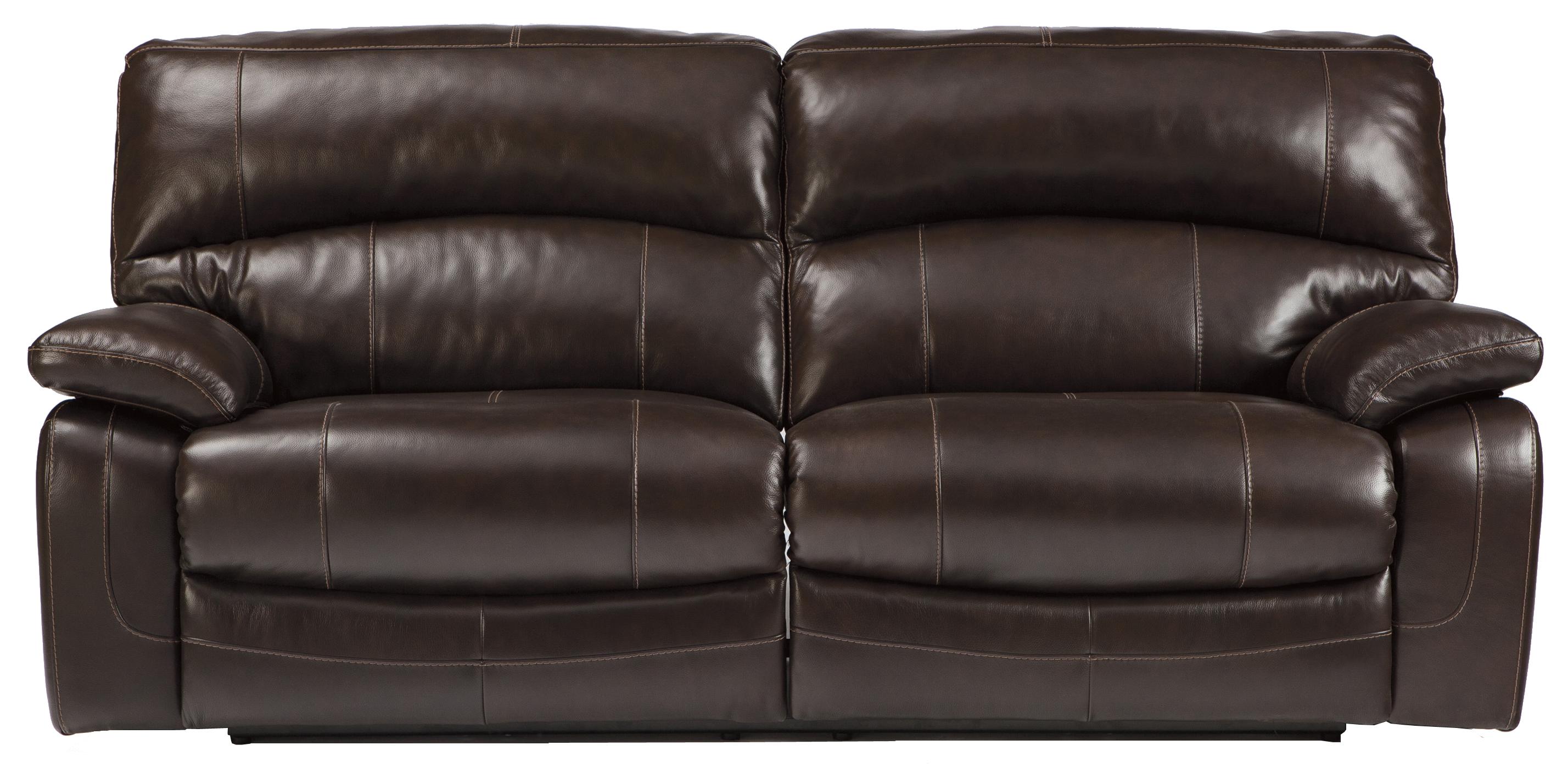 Signature Design By Ashley Damacio Dark Brown Leather Match 2 Seat Reclining Power Sofa Find Your Furniture Reclining Sofas