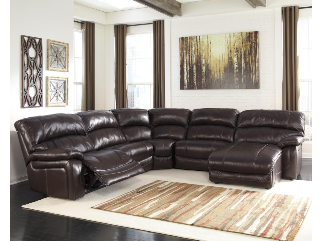 Signature Design By Ashley Damacio Dark Brown Reclining ~ Reclining Sectional Sofa With Chaise Lounge Signature Design By Ashley Damacio Dark Brown Reclining ~ Reclining Sectional Sofa With Chaise Lounge