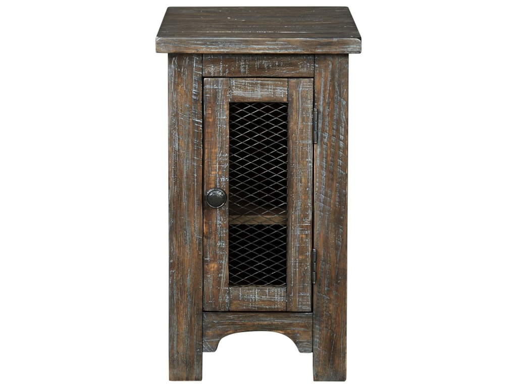 Danell Ridge Rustic Chair Side End Table With Metal Accents By Signature Design By Ashley At Household Furniture