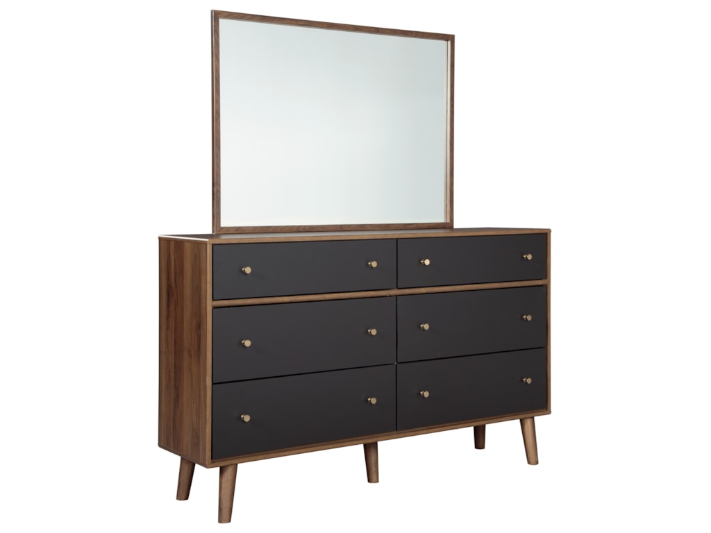 Signature Design By Ashley Daneston Mid Century Modern Dresser And Signature Design By Ashley Danestondresser And Mirror Set