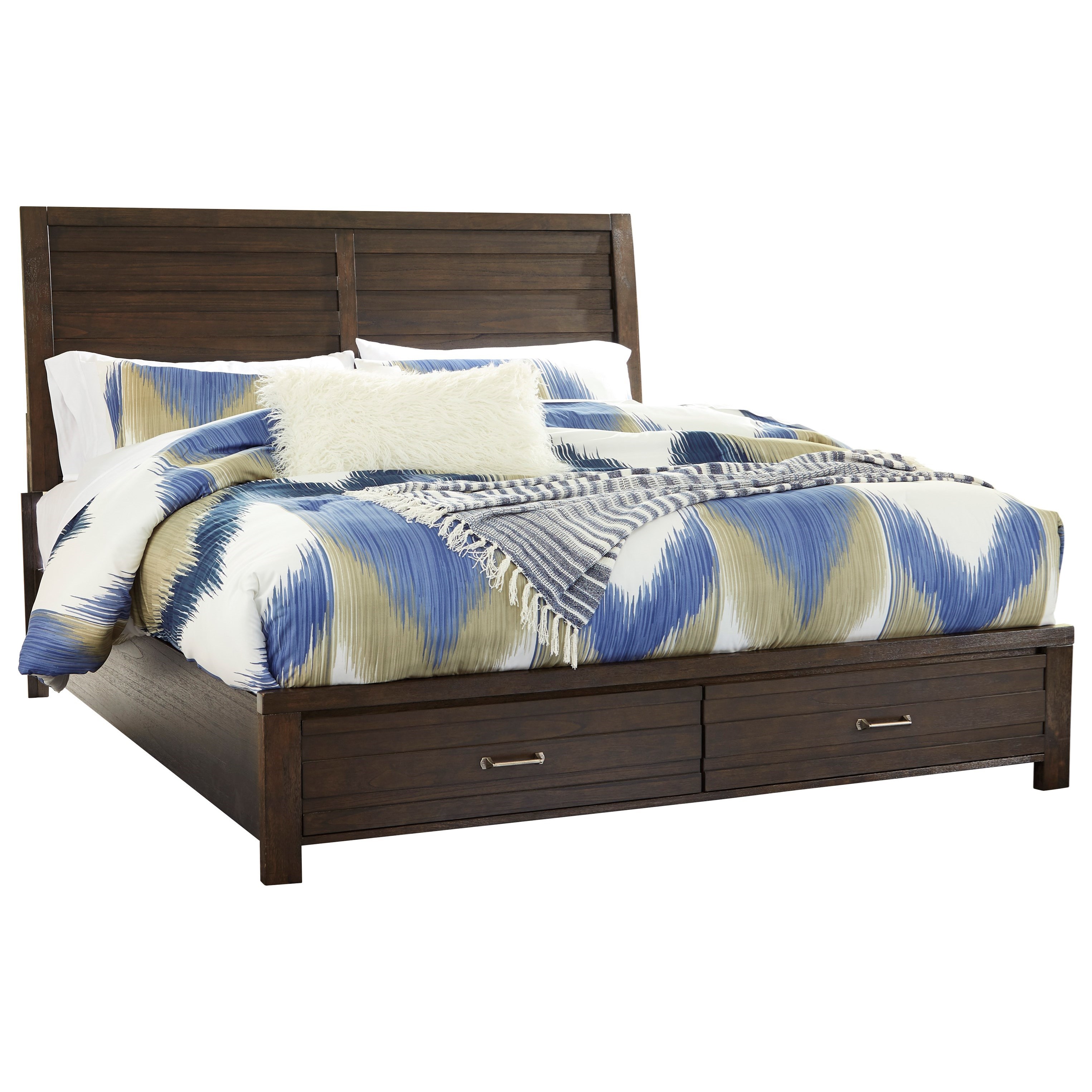 Signature Design By Ashley Darbry King Storage Bed With 2 Footboard Drawers Sleigh Headboard Coconis Furniture Mattress 1st Platform Beds Low Profile Beds