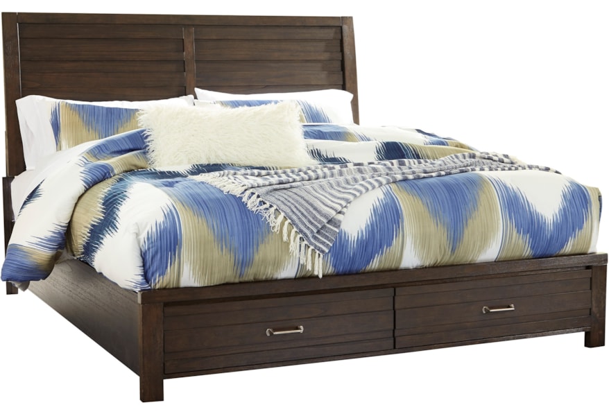 Signature Design By Ashley Darbry King Storage Bed With 2 Footboard Drawers Sleigh Headboard Coconis Furniture Mattress 1st Platform Beds Low Profile Beds