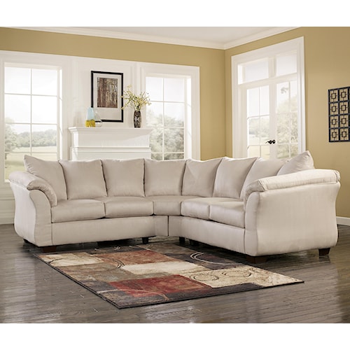 Signature Design By Ashley Darcy Stone Sectional Sofa Northeast Signature Design By Ashley Darcy Stone Contemporary Sectional Sofa With Sweeping Pillow Arms