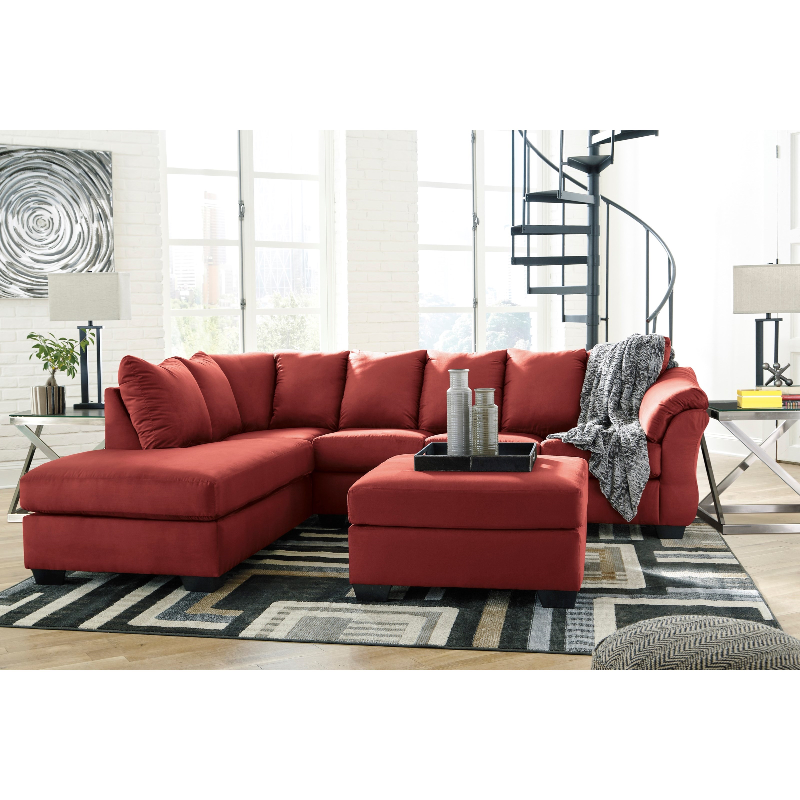 Signature Design By Ashley Darcy Salsa 7500167 16 Contemporary 2 Piece Sectional Sofa With Left Chaise Furniture And Appliancemart Sectional Sofas