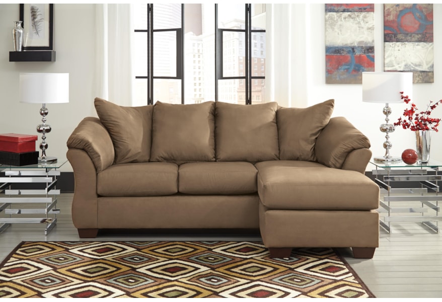 Signature Design By Ashley Darcy Mocha Contemporary Sofa Chaise Mocha Contemporary Sofa Chaise