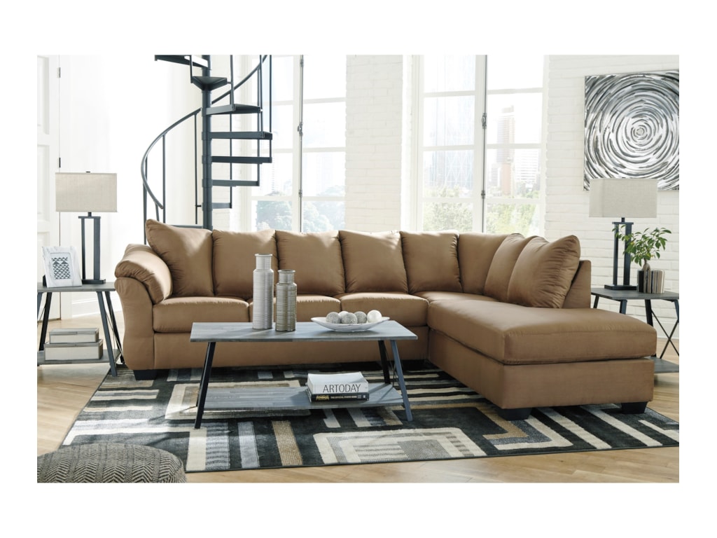 Signature Design By Ashley Darcy Mocha Contemporary 2 Piece Sectional Sofa With Right Chaise Royal Furniture Sectional Sofas Signature Design By Ashley Darcy Mocha Contemporary 2 Piece Sectional Sofa With Right Chaise Royal Furniture Sectional Sofas