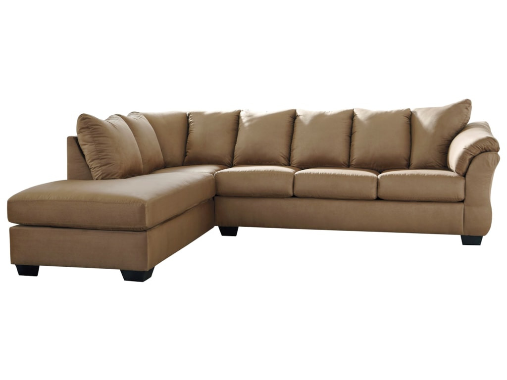 Darcy Mocha Contemporary 2 Piece Sectional Sofa With Left Chaise By Signature Design Ashley At Sam Levitz Furniture