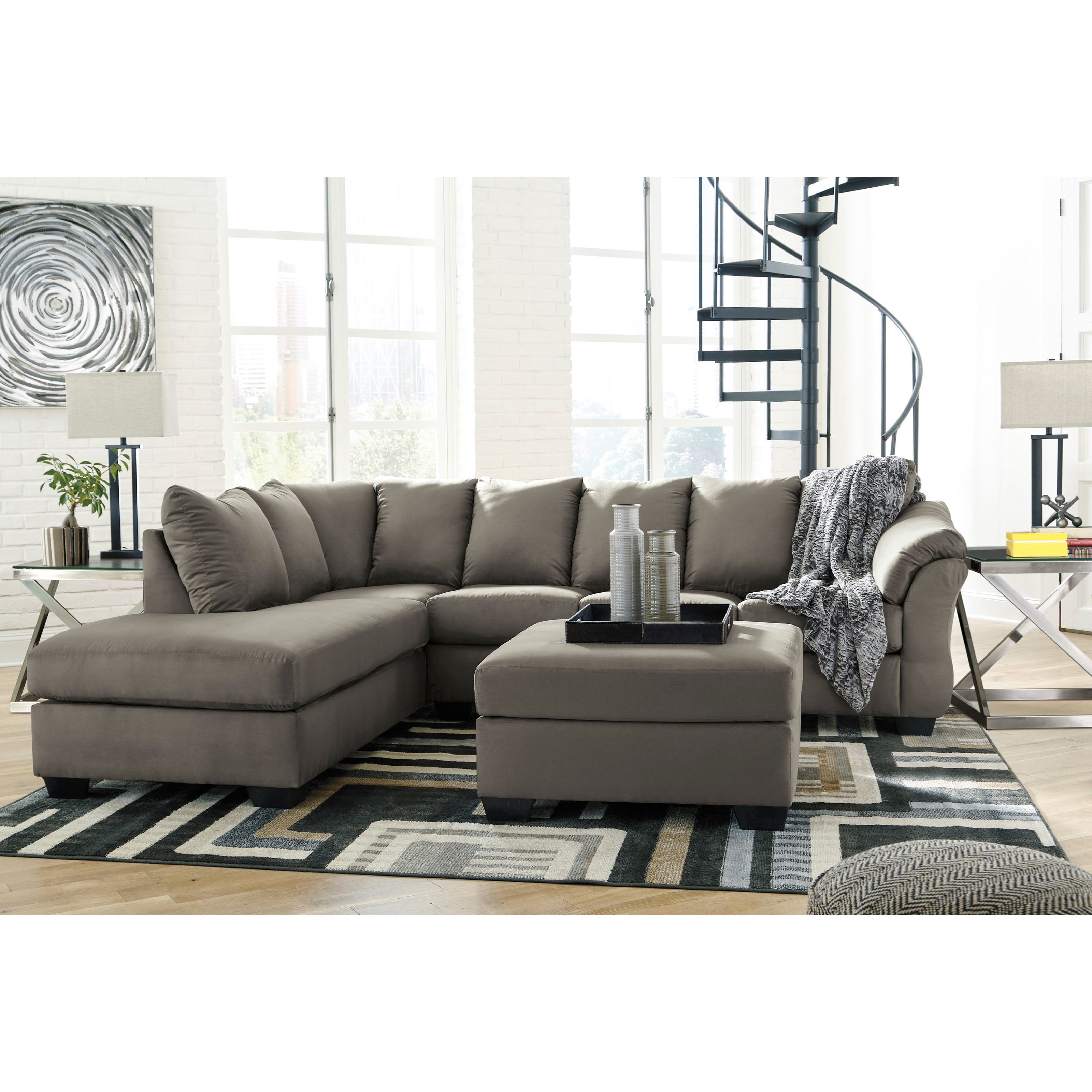 Whitman Cobblestone Contemporary Oversized Accent Ottoman Ruby Gordon Home Ottomans