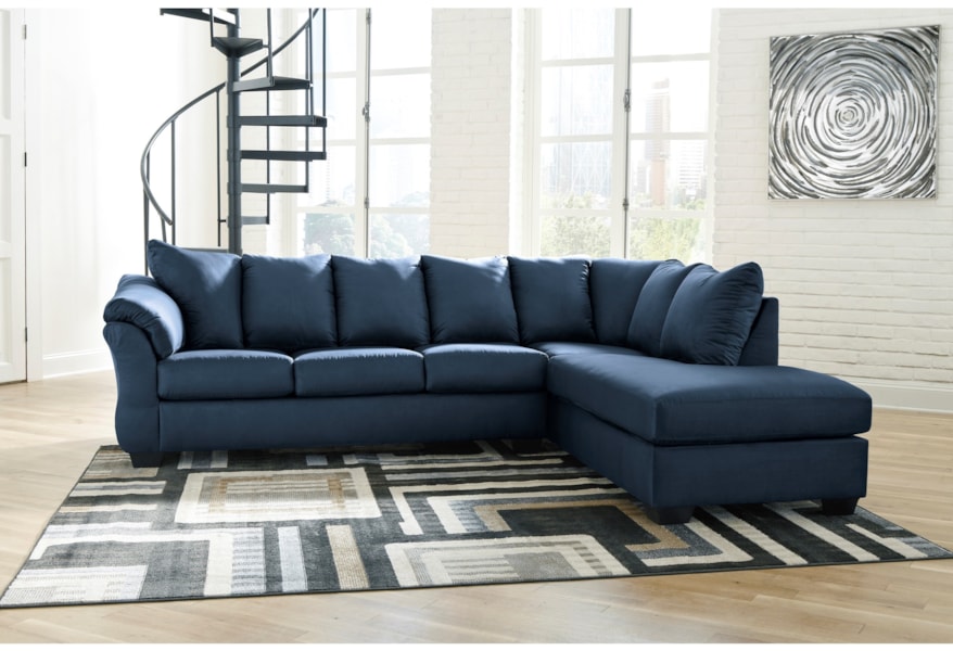 Ashley Signature Design Darcy Blue Contemporary 2 Piece Ashley Signature Design Darcy Blue