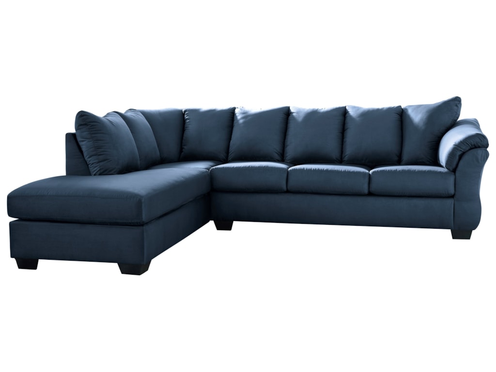 Darcy Blue Contemporary 2 Piece Sectional Sofa With Left Chaise By Signature Design Ashley At Royal Furniture