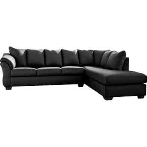 Signature Design By Ashley Darcy Black Contemporary 2 Piece Sectional Sofa With Right Chaise Wayside Furniture Sectional Sofas