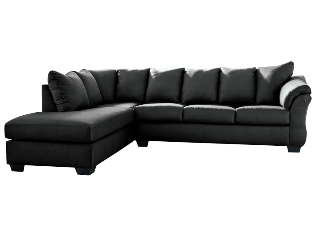 Darcy Black Contemporary 2 Piece Sectional Sofa With Left Chaise By Signature Design Ashley At Royal Furniture