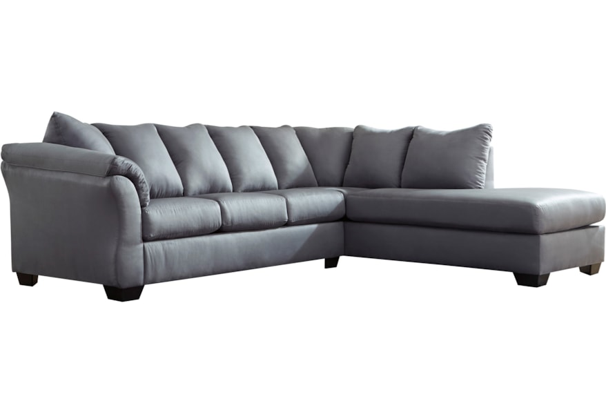 Darcy Steel Contemporary 2 Piece Sectional Sofa With Right Chaise By Signature Design By Ashley At Houston S Yuma Furniture Darcy Steel Contemporary 2 Piece Sectional Sofa With Right Chaise By Signature Design By Ashley At Houston S Yuma Furniture