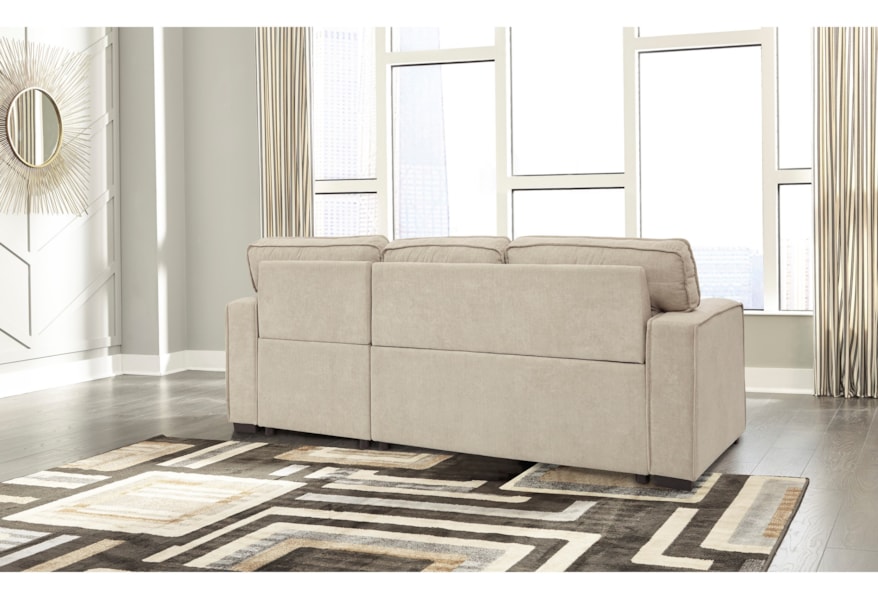 Signature Design By Ashley Darton 7350645 17 Sofa Chaise With Pop Up Bed Storage Chaise Northeast Factory Direct Sectional Sofas