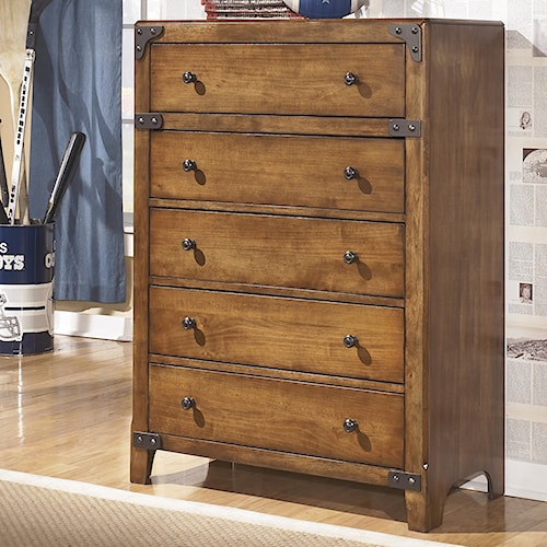 Signature Design By Ashley Cole 5 Drawer Chest In Rustic Pine Signature Design By Ashley Cole 5 Drawer Chest In Rustic Pine