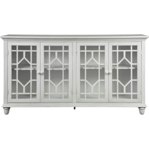 Signature Design By Ashley Dellenbury A4000221 Antique White Finish Accent Cabinet With Lattice Glass Doors Northeast Factory Direct Accent Chests