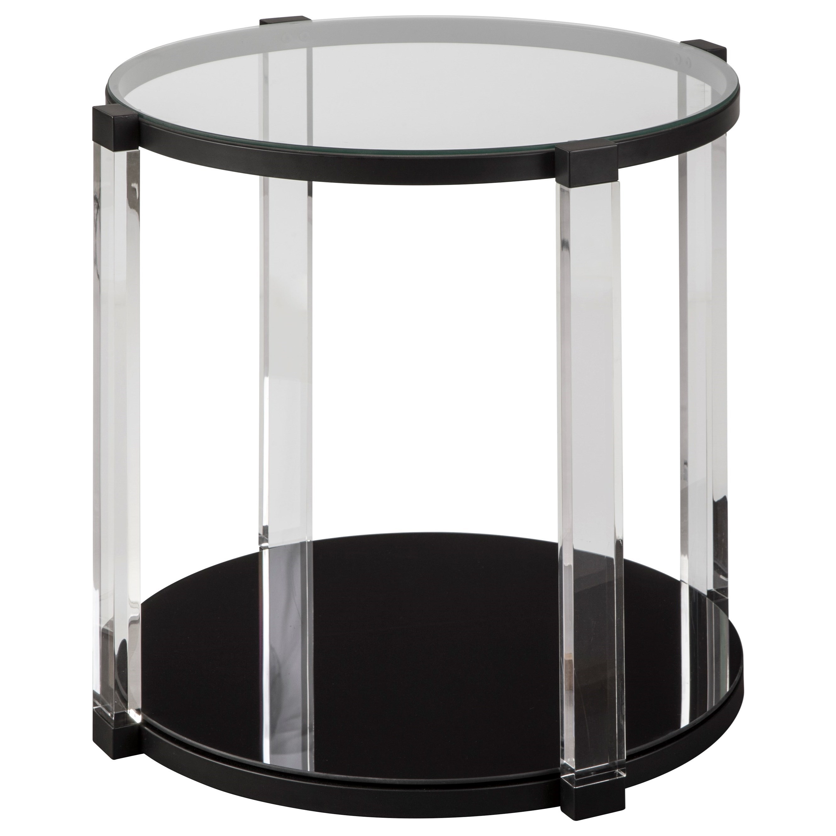 Signature Design By Ashley Delsiny Contemporary End Table With Acrylic Legs And Glass Top Value City Furniture End Tables
