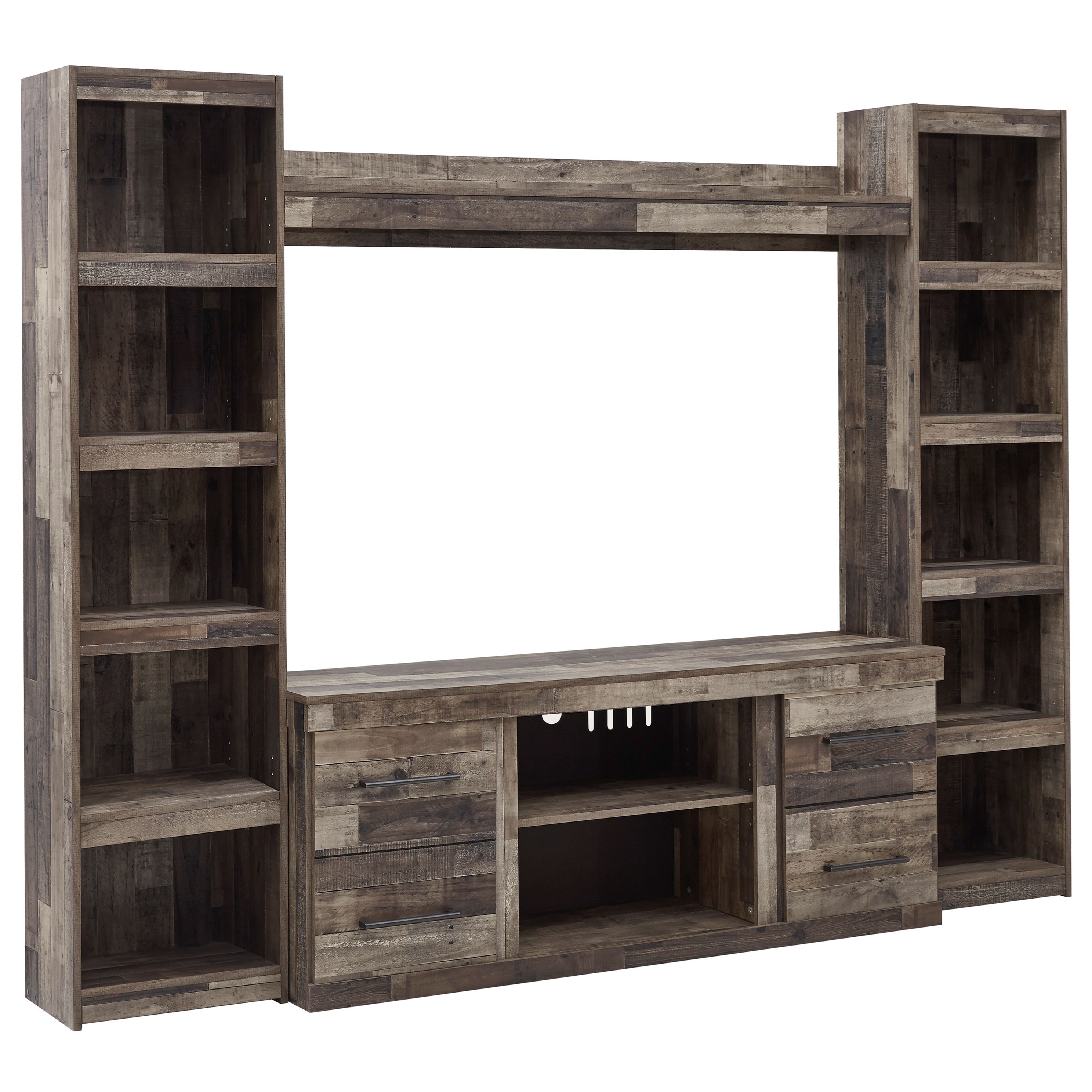 Signature Design By Ashley Derekson Rustic Entertainment Wall Unit Furniture And Appliancemart Wall Unit