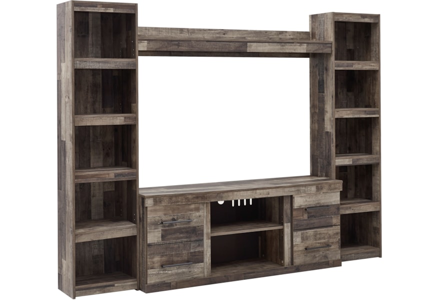 Signature Design By Ashley Derekson Rustic Entertainment Wall Unit Furniture And Appliancemart Wall Unit