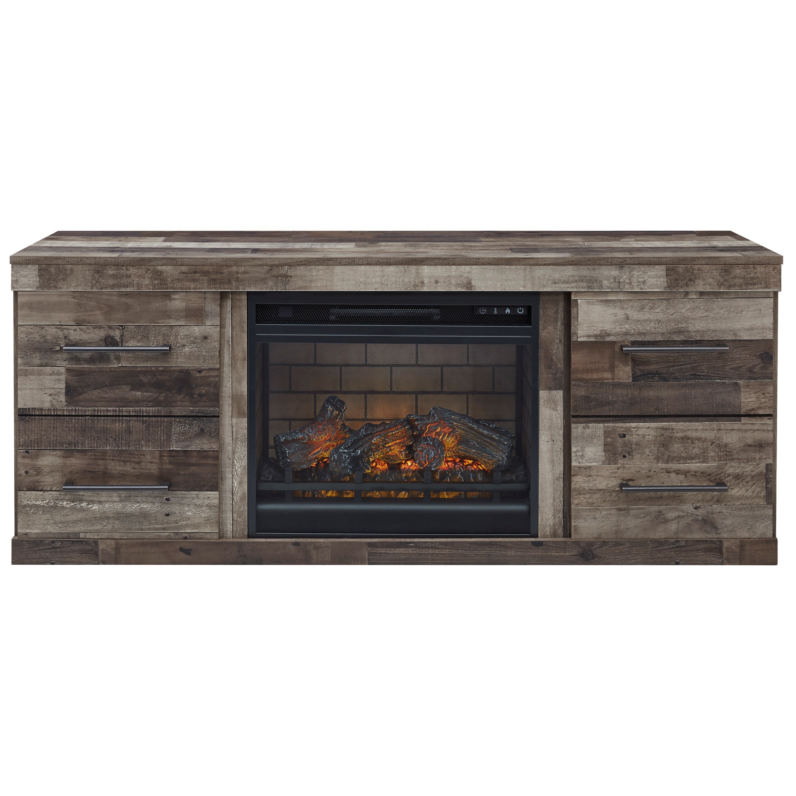 Signature Design By Ashley Derekson Rustic 2 Door Fireplace