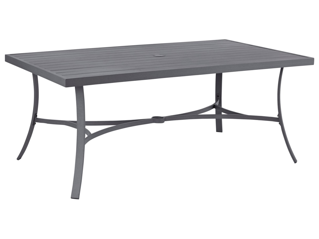 Donnalee Bay Rectangular Dining Table With Umbrella Option By Signature Design Ashley At Royal Furniture