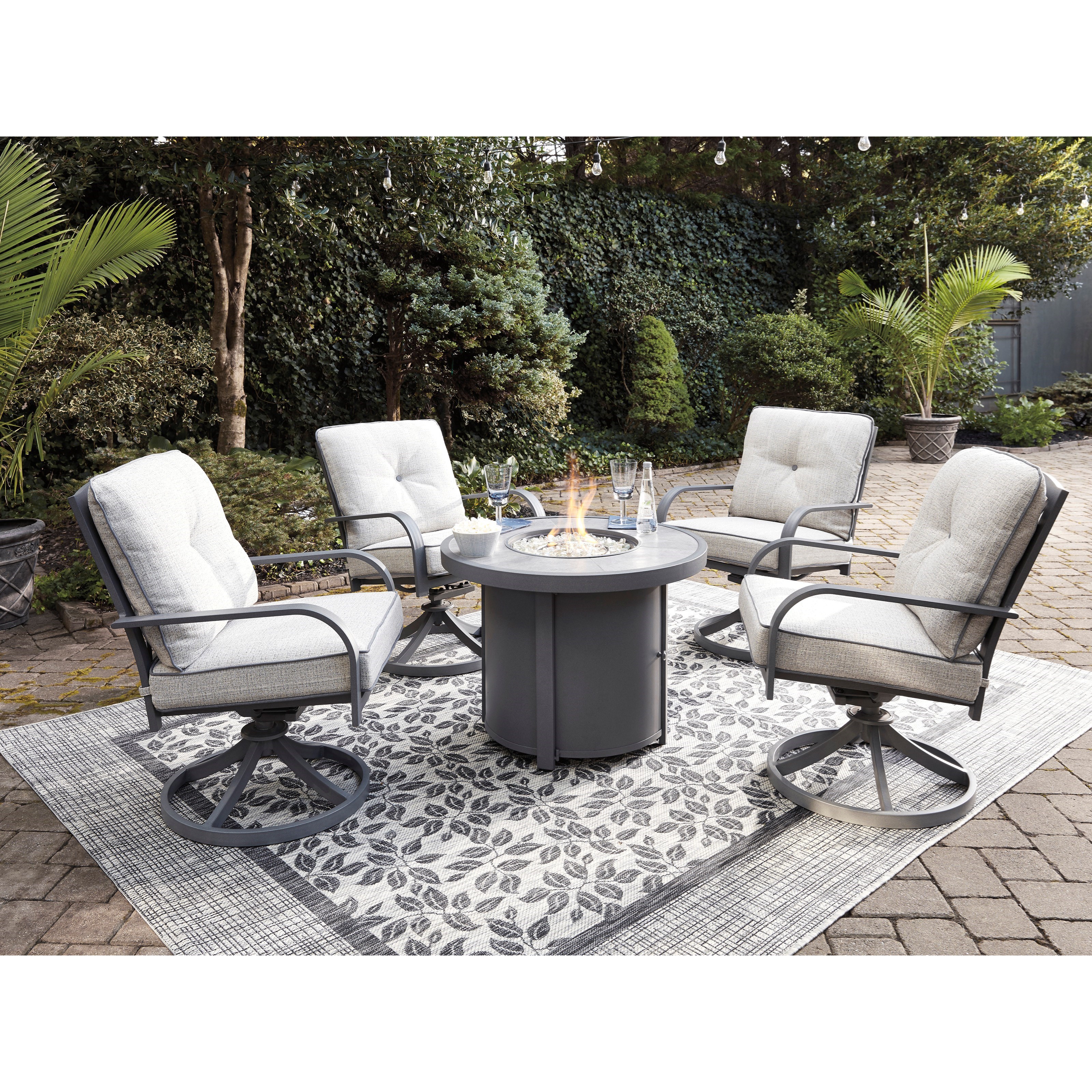 Signature Design By Ashley Donnalee Bay 5 Piece Fire Pit Chat Set
