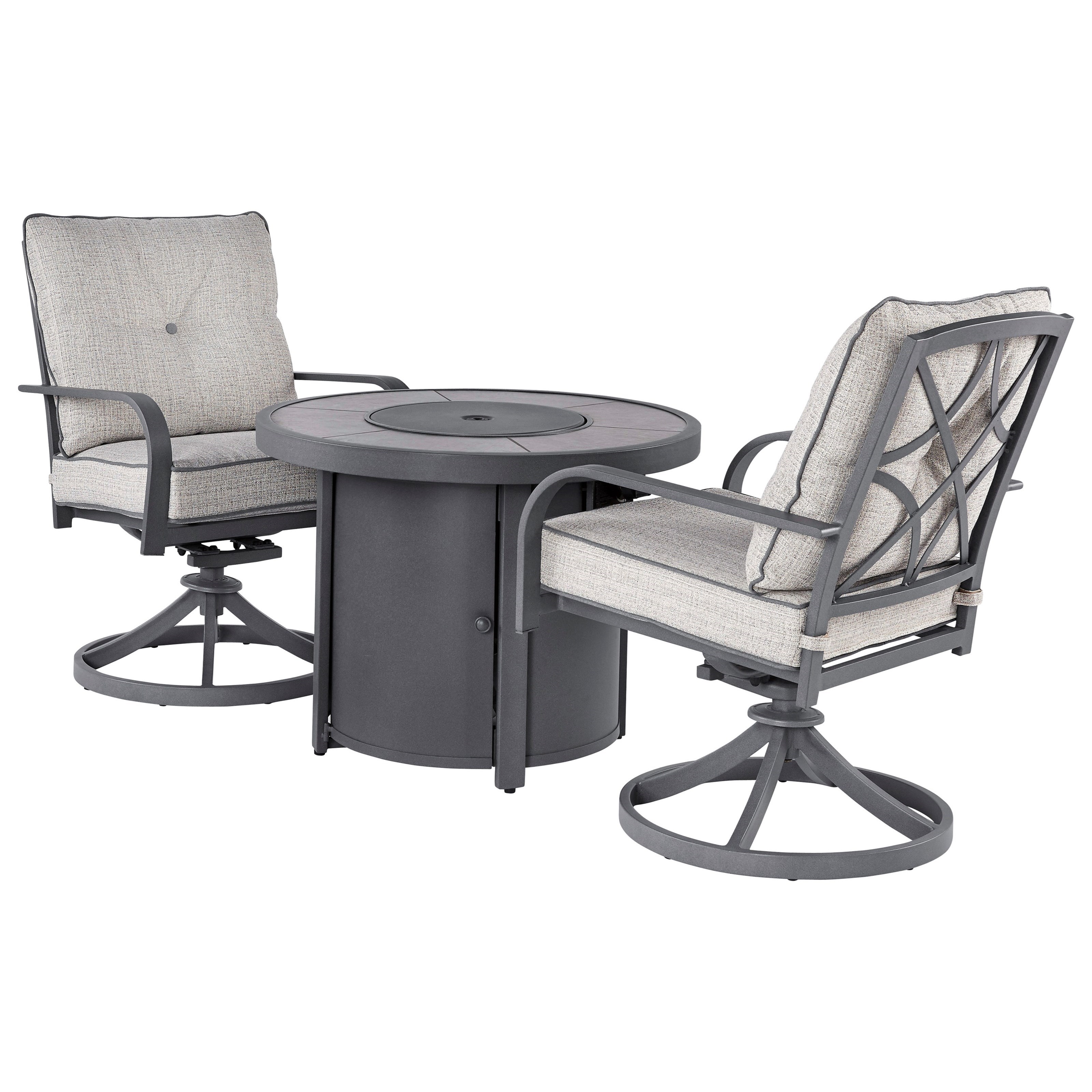 Signature Design By Ashley Donnalee Bay 3 Piece Fire Pit Chat Set