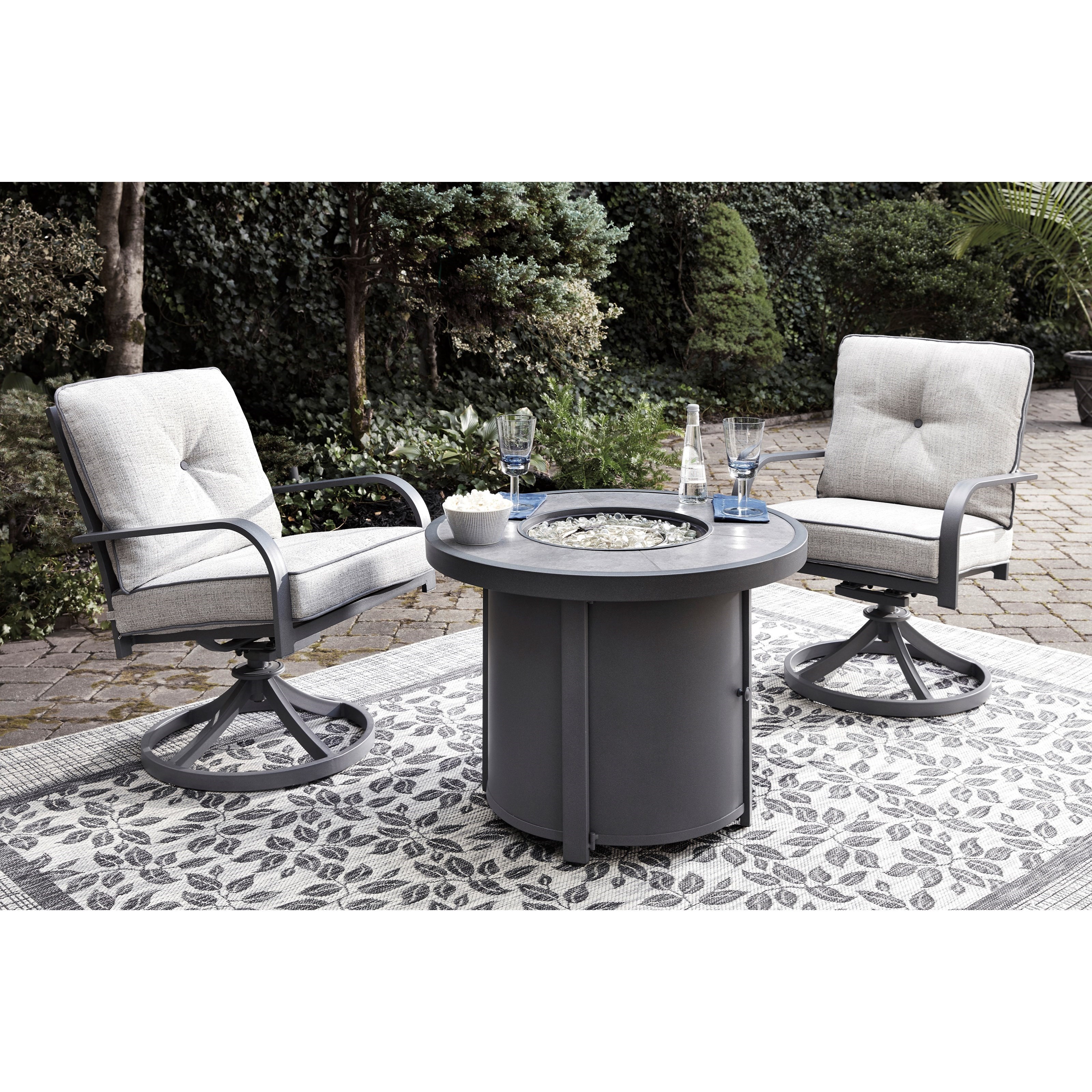 Signature Design By Ashley Donnalee Bay 3 Piece Fire Pit Chat Set