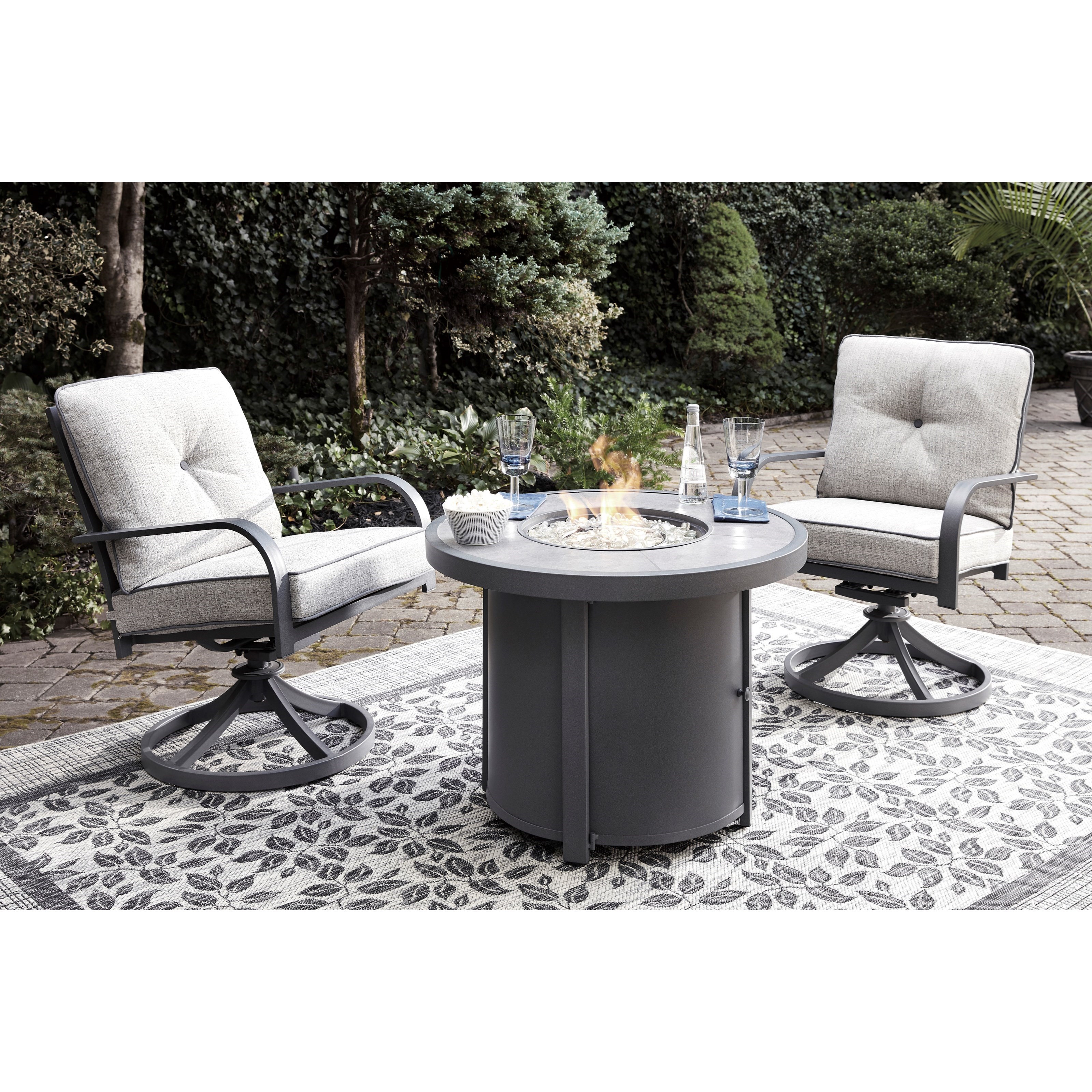 Signature Design By Ashley Donnalee Bay 3 Piece Fire Pit Chat Set