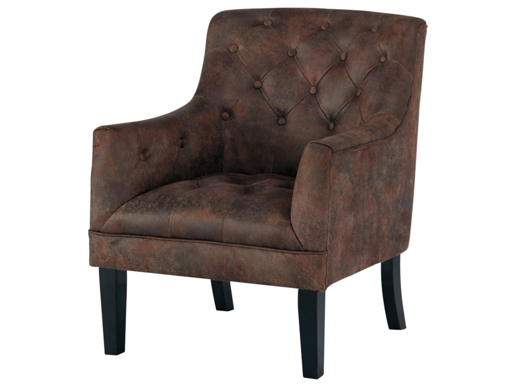 Signature Design By Ashley Drakelle Tufted Accent Chair In Distressed Brown Faux Leather Royal Furniture Upholstered Chairs Signature Design By Ashley Drakelle Tufted Accent Chair In Distressed Brown Faux Leather Royal Furniture Upholstered Chairs
